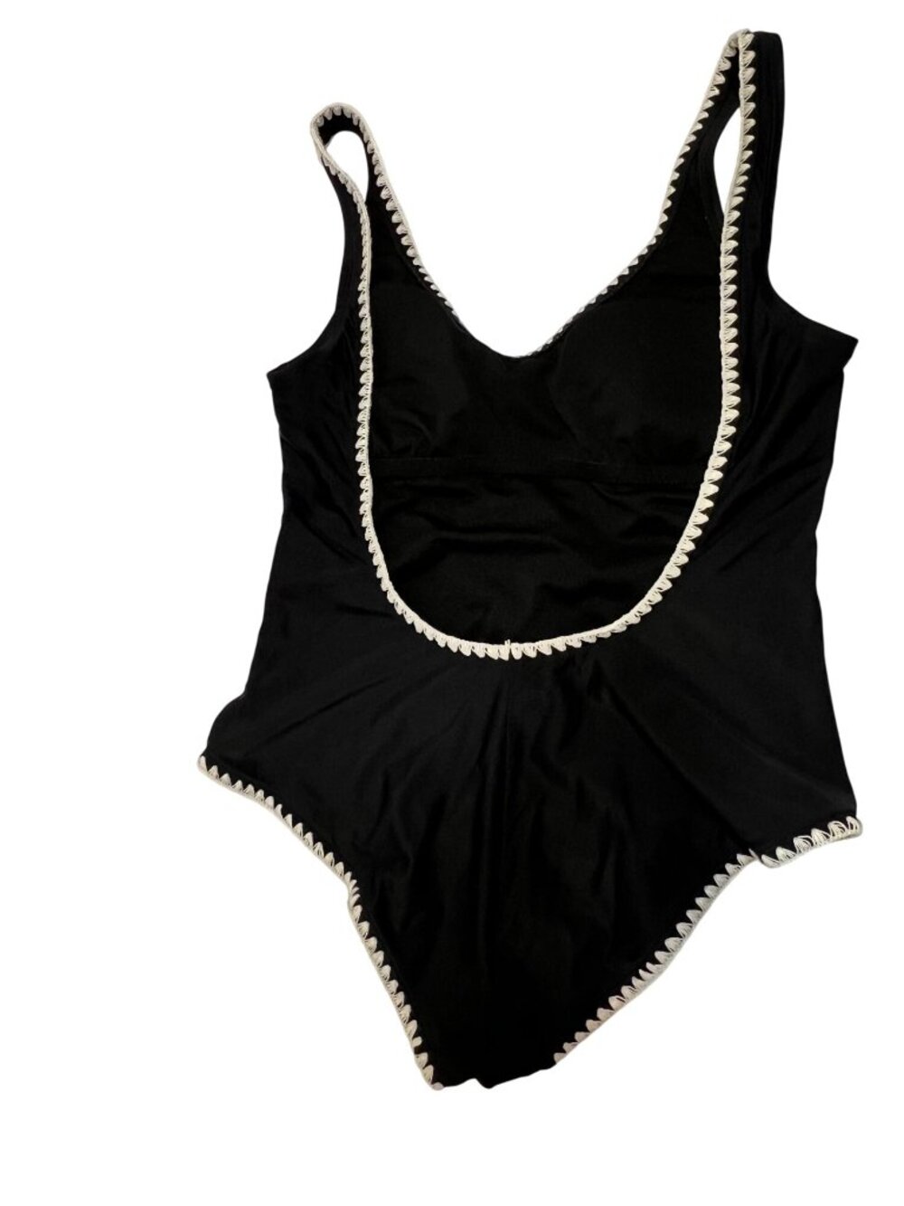 Mossimo Womens Black One-Piece Swimsuit With Crochet Trim Size M Nylon/Spandex B - Picture 7 of 14